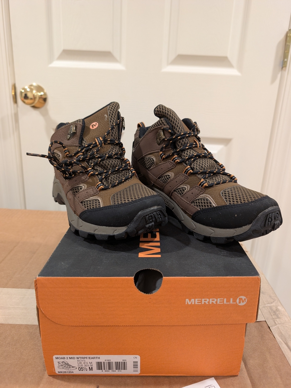 Merrell Kid's Brown Hiking Shoes - Durable Trail Mid Waterproof
